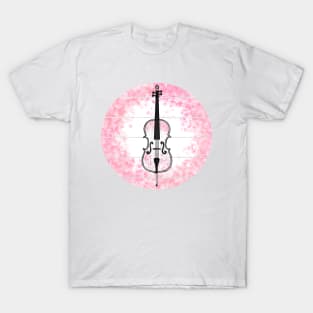 Floral Cello Japanese Cherry Blossom Cellist Musician T-Shirt